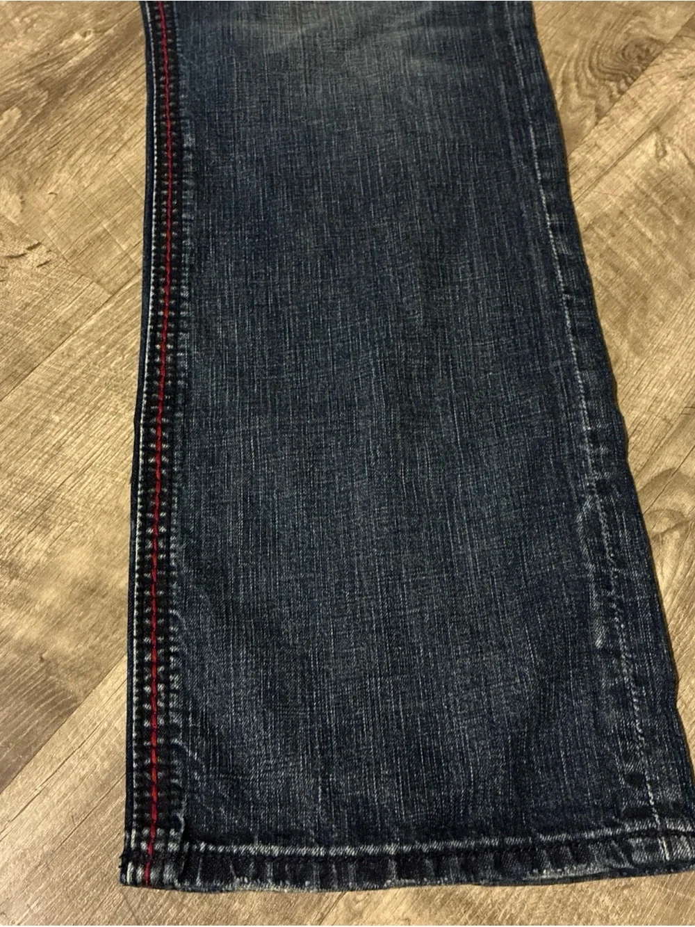 Vintage Rock Revival DAN Straight Jeans Men’s SZ 42 Blue Red Used Rare